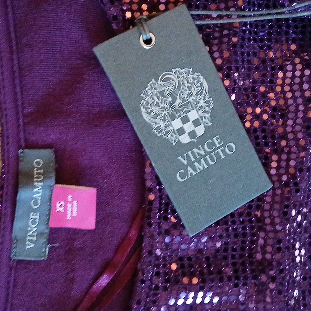 NWT Vicent Camuto Women's Purple Cocktail Sheath Dress Flared Sleeves. Size XS - Picture 16 of 17